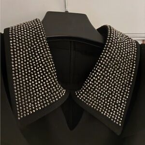 GRACIA Black Mini Dress with Embellished Collar S